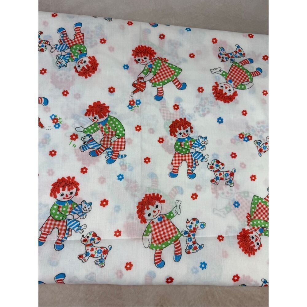Vintage Raggedy Ann and Andy Fabric 1970s 47x116”